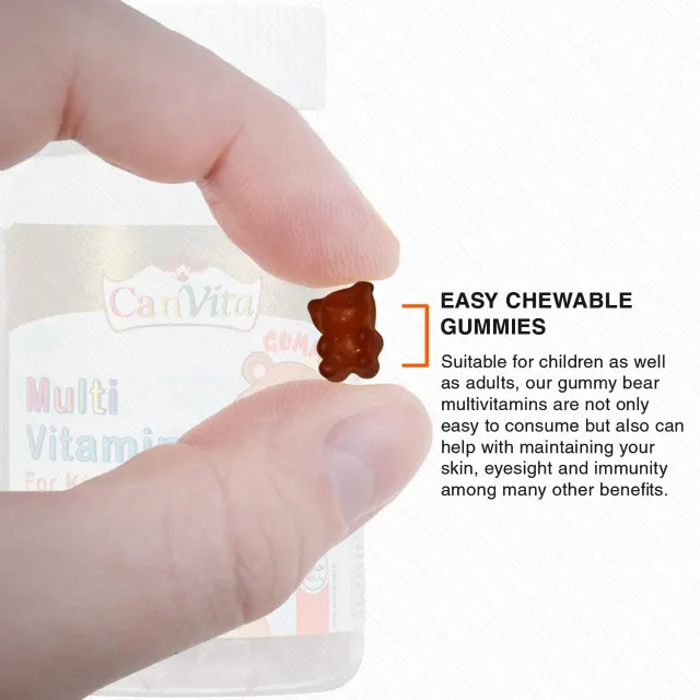 Canvita Kid's Halal- vegan Multi-Vitamin Gummy 60/ bottle, Made in Canada, sugar free - Image 6