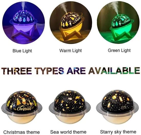 Projection Moon Lamp Humidifier Christmas Projection Diffuser USB Humidifier Industrial Cute Humidifier - Image 3