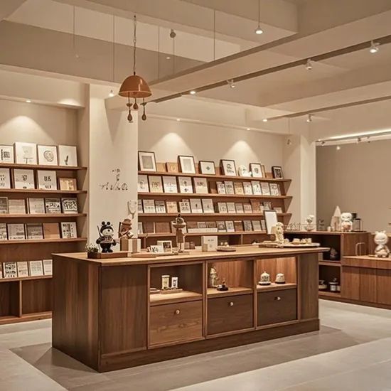 Bookstore Design Display Cabinets Storage Racks Wood Library Shelf - Image 6