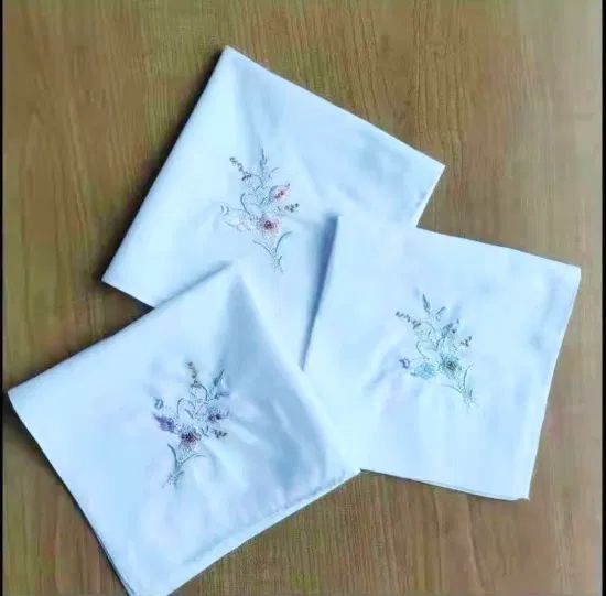100% Cotton Handkerchiefs with Embroidery - Image 1