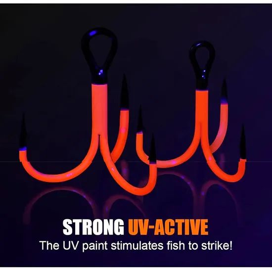 Custom High-Carbon Steel Stinger Rig Set UV Screw Pin Treble Hooks - Image 3