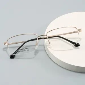 Original Design Square Eye Glasses Male Transparent Acetate Titanium Spectacle Frames - Image 2