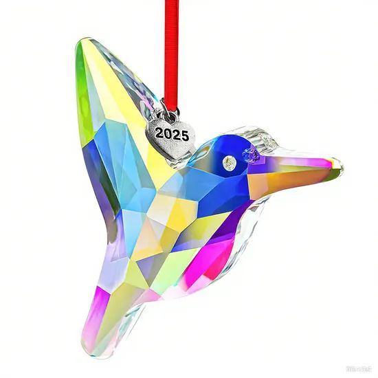 Hummingbird Crystal Suncatcher with Heart Tag for Christmas Gift - Image 2