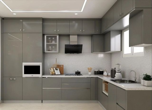 Modern Kitchen Interior Design Material HDHMR Appearance Modern Mount Type Wall Mount Product Type Standard Kitchen Design L - - Image 13