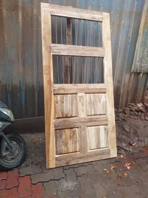 Wooden Door Frame, 7 Feet Color Brown Type Outdoor Material Wood Height 7 Feet Shape Rectangular Open Style Hinged Surface Treatment Color - Image 2