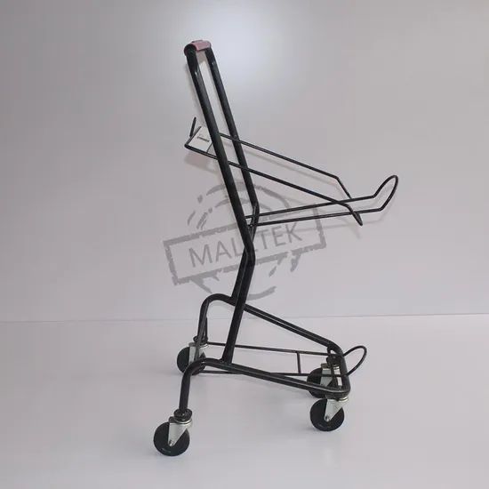Wheeled Store 2 Tiers Metal Material Shopping Cart with Two Baskets - Image 4