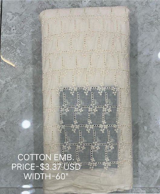 COTTON EMBROIDERY FABRICS Texture Cotton Packaging STANDARD Embroidery Type Embroidery Fabrics Strength Recognized By The Industry - Image 4