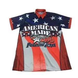 Full Button Sublimated Custom Racing Shirts Auto Racing Polo Shirts Motorcycle & Auto Racing Wear - Image 3