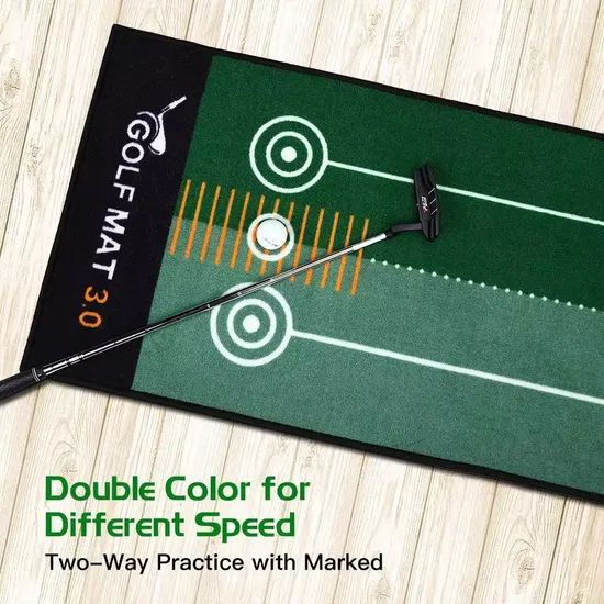 Custom Wholesale Indoor Practice Two-Way Golf Putting Mats Training Aid - Image 6