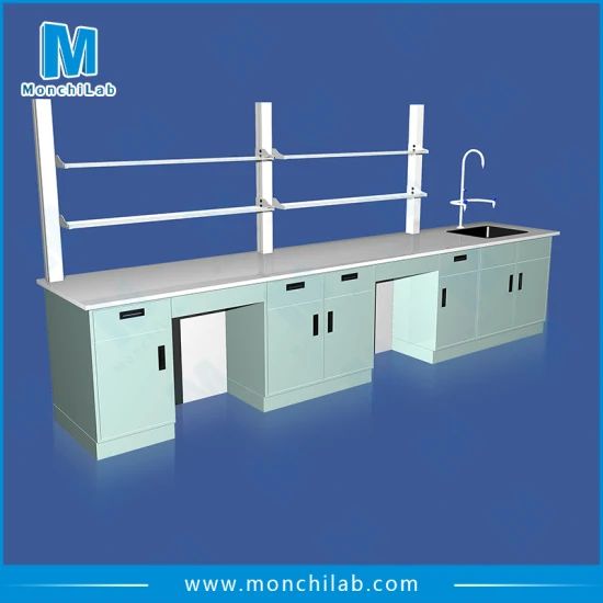 School Chemistry Lab Bench with Reagent Shelf Condition New Model NO. LFLB Guarantee 2 Years Trademark MonchiLab Customized - Image 1