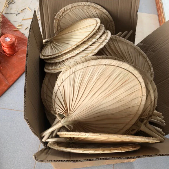 Handcrafted Palm Leaf Hand Fan - Eco-Friendly Decorative and Functional Accessory - Image 3