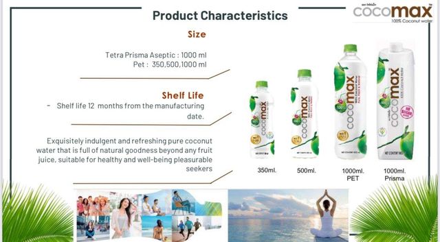 COCOMAX 100% Pure Coconut water from Thailand Shelf Life 12 months Packaging PET, Prisma Place of Origin Thailand Certification USFDA, IFS, HACCP, GHPs, ISO - Image 4
