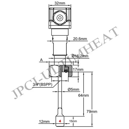 Premium Brass Body Paddle Flow Switches for Liquid Control Model NO. R1V Flow Rate 740 Voltage 250VAC Trademark JPCI Media Type - Image 3