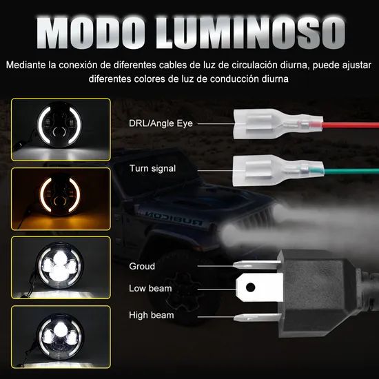 RGB Turn Signals for Wrangler with Yellow and White Two-Color Aperture Skull LED Headlights - Image 2