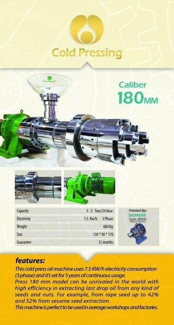 Cold Oil Press Machines Power Range 0.37 Kw To 37 Kw Seed Compatibility Multiple Seed Types Operating Technology Cold Press Technology - Image 8
