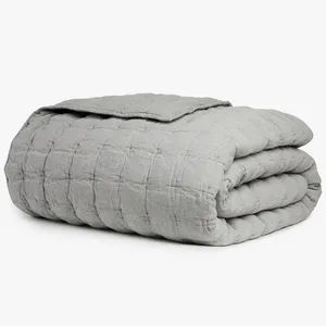 Linen Shell Comforter Microfiber Filling Duvet Quilts Origin China Material Linen Age Group Adults HS Code 9404904000 Pattern Solid Color - Image 2