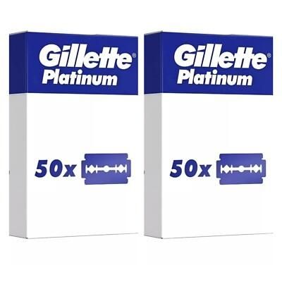 Gillette Platinum Double Edge Razor Blades Men, Pack of 50 Stainless Steel Safety Razor Blade Refills - Image 4