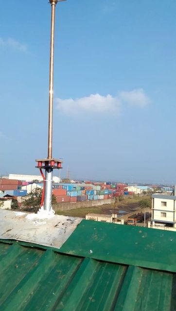 Copper Air Terminals, For Earthing, 850g Weight 850g Diameter 15mm Screw Wholes 4 Material Copper Finish pure copper Usage/Application - Image 1