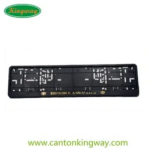 Premium Chrome Embossed Text and Logo Plastic Car License Plate Frame - Image 3
