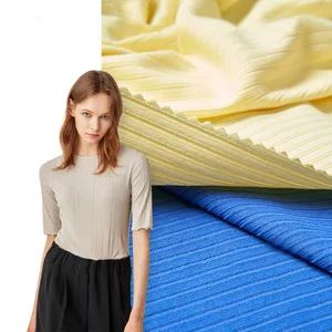 High Quality 60% Polyester 35%Cotton 5%Spandex Stretch Ottoman Rib Knit Fabric - Image 2