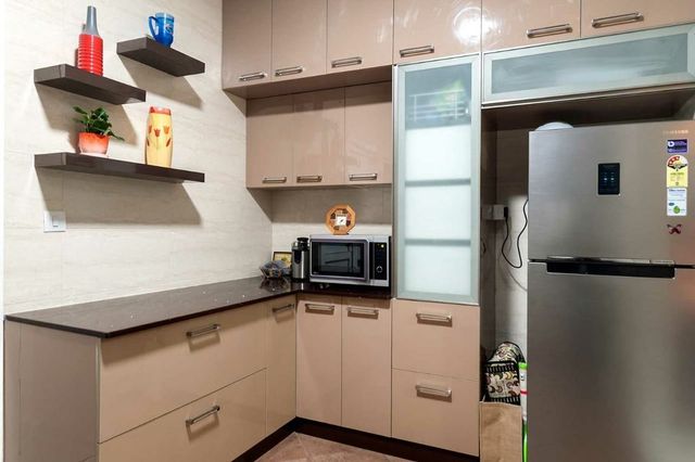 Modern Semi Modular Kitchen Services Finish Gloss Material Wooden Brand Magical Designs Kitchen Shape Straight Service Location Type - Image 9