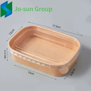 Brown Paper Square Bowl Disposable Lunch Box Rectangular Lunch Box Takeout Packed Light Picnic Tableware - Image 6