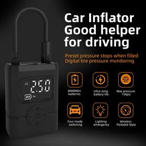 150psi Digital Car Air Compressor Fast Tire Inflator with LED Light & Auto Shutoff - Image 2