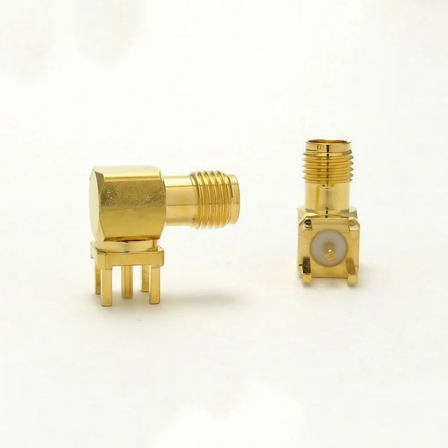 SMA Connector Plating Gold Plated Applications Gps And Gsm Mounting Type Pcb Mountable Connector Type Sma Right Angle - Image 1