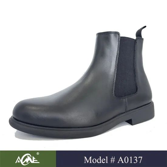 Black Detroit Chelsea Mens Boots Toe Round Type Dress Lining Mesh Insoles EVA Color Black Origin China Upper Leather Gender - Image 2
