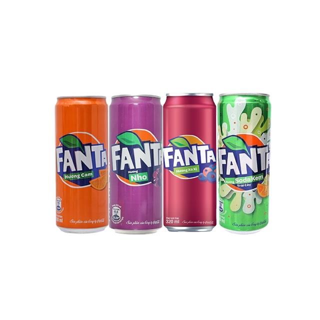 Wholesale Fanta Soft Drinks Can 320ml x24 Orange, Grape, Soda Cream, Sarsi/ Vietnamese Fanta Carbonated Drinks Exporter - Image 1