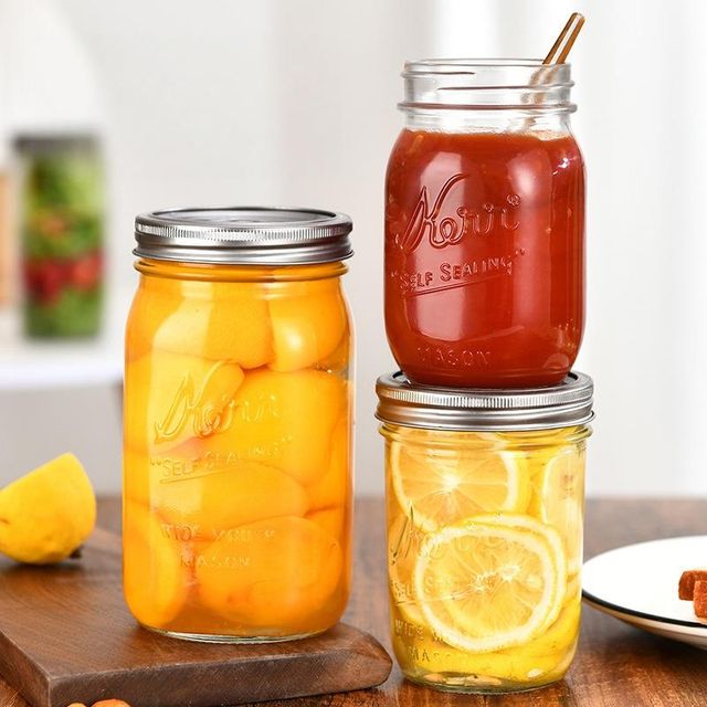 Wholesale Empty 8oz-32oz Square Round Glass Jars Food Grade Mason Jars with Lids Thickened Clear Round Storage Jar - Image 4