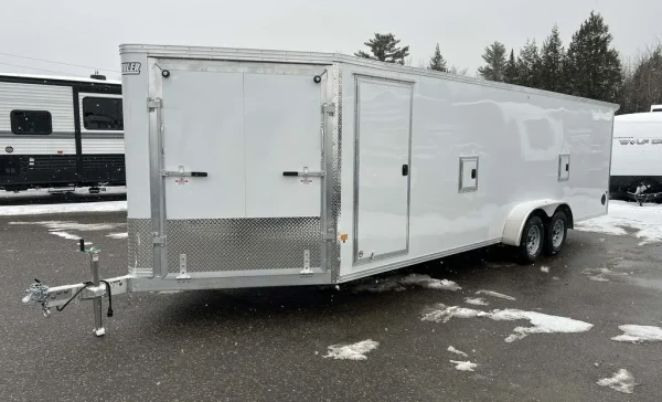 Enclosed Trailers / 2024 E-Z Hauler 7×24 Aluminum 4-Place Drive In/Out w/Tapered Ramps, Rear Canopy - Image 4