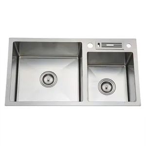 Hand Made Corner Kitchen Sinks Stainless Steel 304 MOQ Not Color Black Shape Square Model NO. VBT Trademark Vibetop Style With Faucet - Image 6