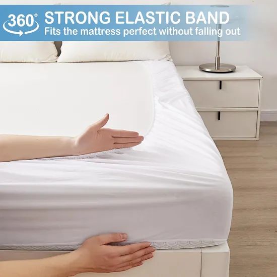 Cooling Waterproof Mattress Protector Breathable Soft Fitted Mattress Protector Covers - Image 6