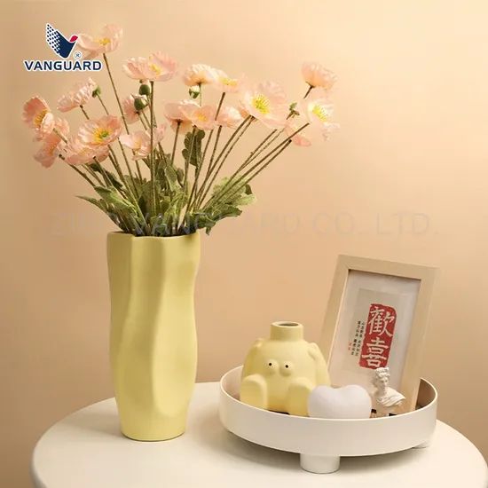 Textured Creative Table Vase Minimalist Geometric Ceramic Flower Vase for Decoration - Image 2