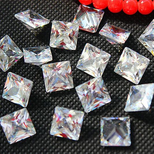 Square Shape Gemstone Cubic Zirconia for Wedding Rings Grade AAA Color White Origin Wuzhou HS Code 71049099 Suitable for Unisex - Image 4