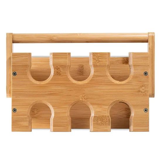 Bamboo Wine Glass Rack with Handle Countertop Party - Image 5