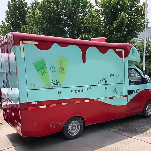 Commercial Pizza Taco Hot Dog Food Truck With Stainless Steel Kitchen Equipment And Efficient Food Preparation Area - Image 5