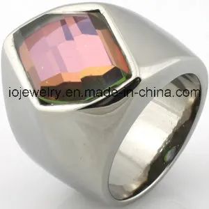 Gemstone Jewelry Big Cat Eye Stainless Steel Metal Rings Customized - Image 3