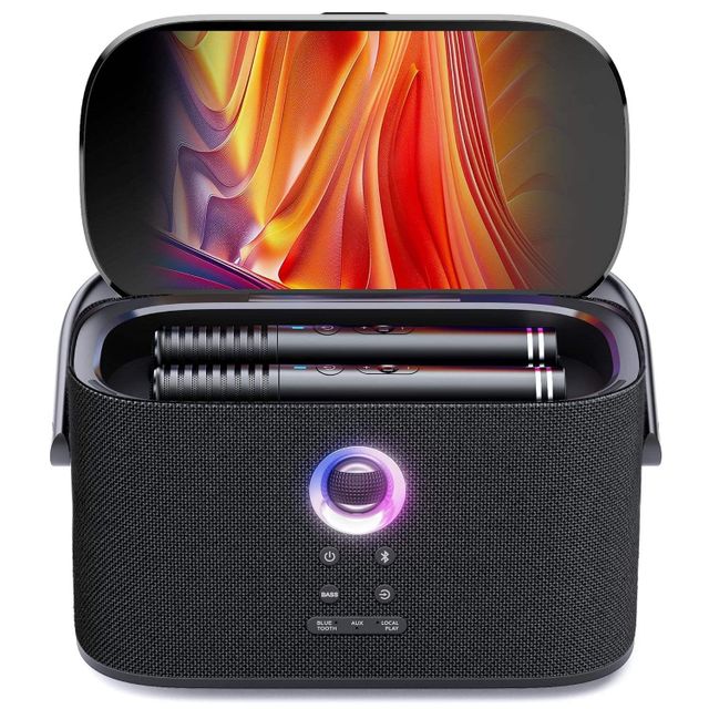 Portable All-in-One Karaoke Machine Touch Screen Wireless Microphones Bluetooth Speaker HDMI WiFi for Home Party - Image 1