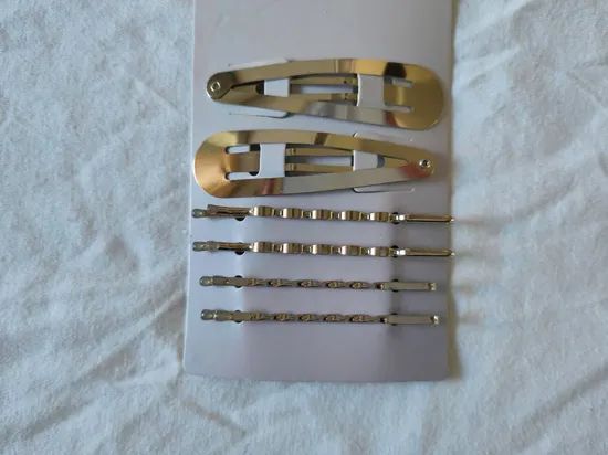Durable Multi-Size Design Shiny Gold Metal Side Hair Clips Set Daily Styling Bobby Pins - Image 3