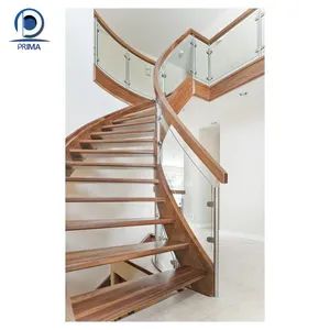 Round Shape Staircase Spiral Stairs with Glass Railing for Outside - Image 5