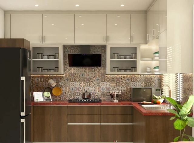 Modern Kitchen Interior Design Material HDHMR Appearance Modern Mount Type Wall Mount Product Type Standard Kitchen Design L - - Image 12