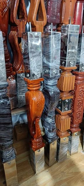 Wooden Railing Pillars Size 3 INCH Material Wood Color ALL COLOUR Finishing POLISHED Period 21ST CENTURY Shape ROUND AND - Image 7