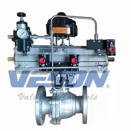 Valve Automation Pneumatic Flanged Ball Valve, 2 Way/ 3 Way Automation Solutions Air Pressure Control System - Image 2