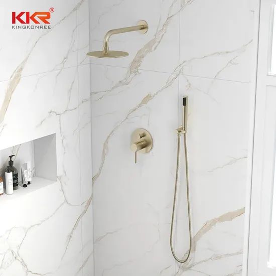 Modern Bathroom Fitting Shower Heads Faucet System Hardware Square Non Shared Function Shower Set - Image 3