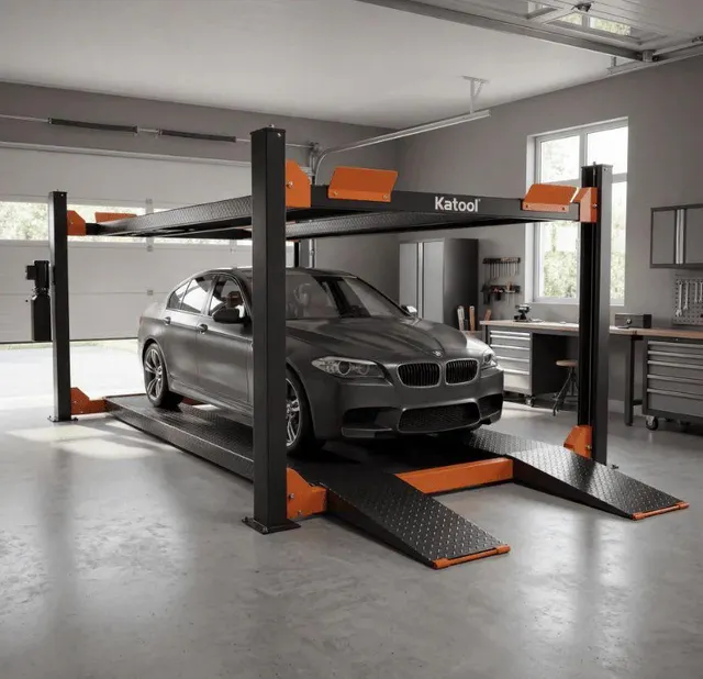 KT-4H110 11000 LB Four Post Car Lift Heavy Duty Vehicle Storage Lift - Image 4