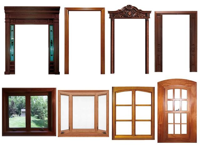 Wood Brown Door Frames Color Brown Material Wood Style Hexagonical Type Indoor, Outdoor Open Style Swing, - Image 1