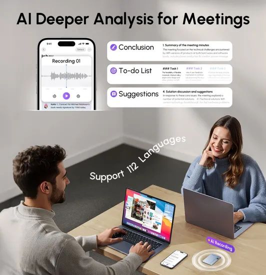Advanced Ai Voice Recorder with 30 Hours Digital Recording Time - Image 5