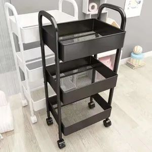 Multi-Layer Trolley Food Racks Household Mobile Racks Kitchen Multi-Functional Storage Racks - Image 3
